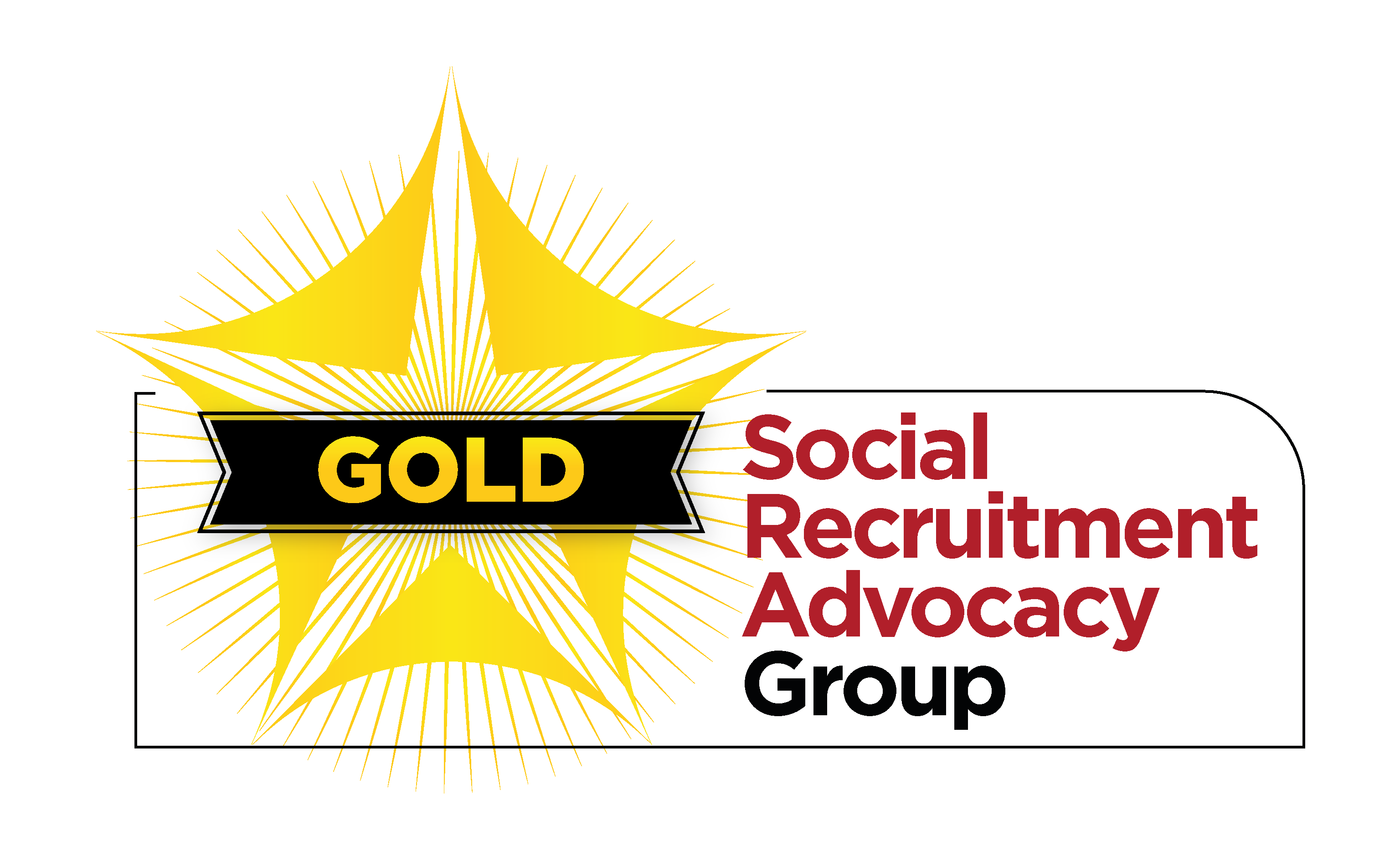 Gold star with wording social recruitment advocacy group