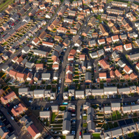 Arial view of houses