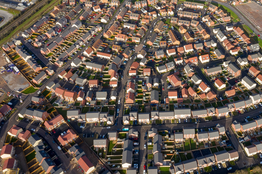 Arial view of houses