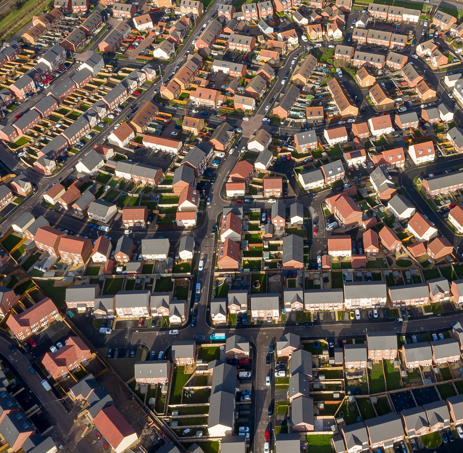 Arial view of houses