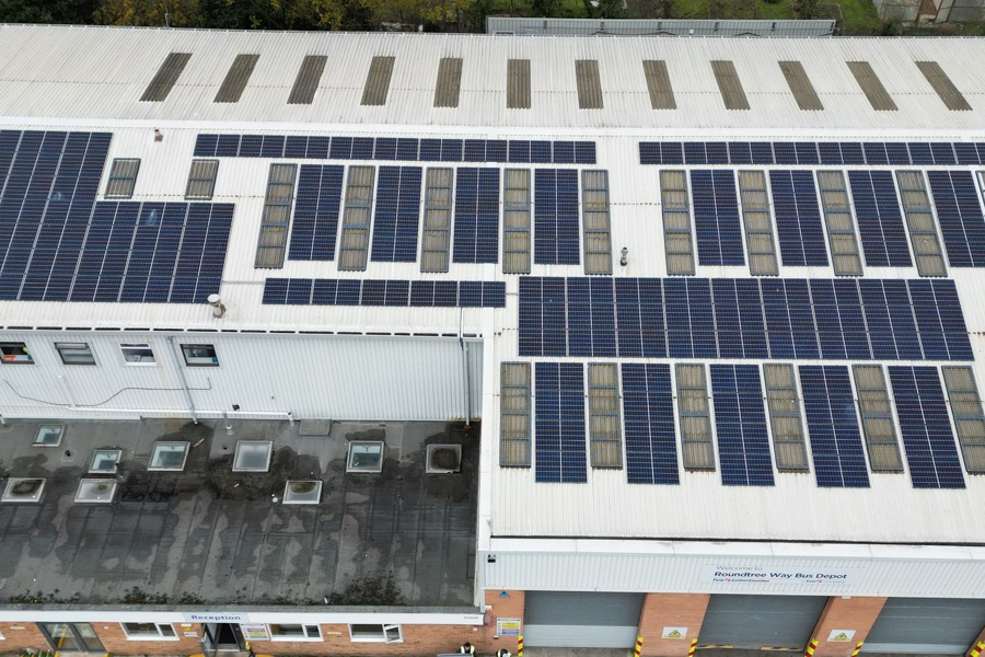 First Bus Solar Panel Install 