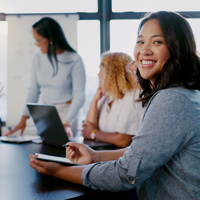 Lady smiling in office