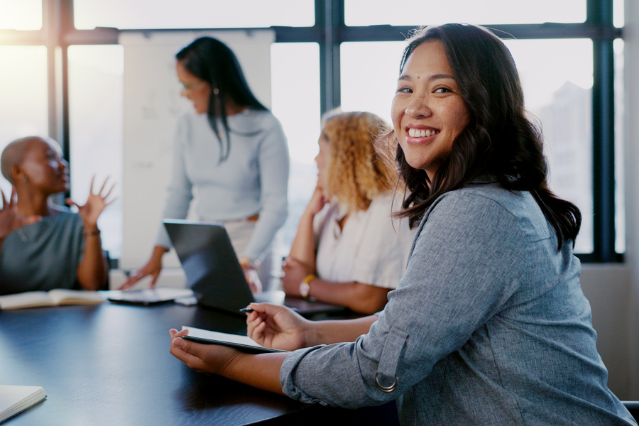 Lady smiling in office